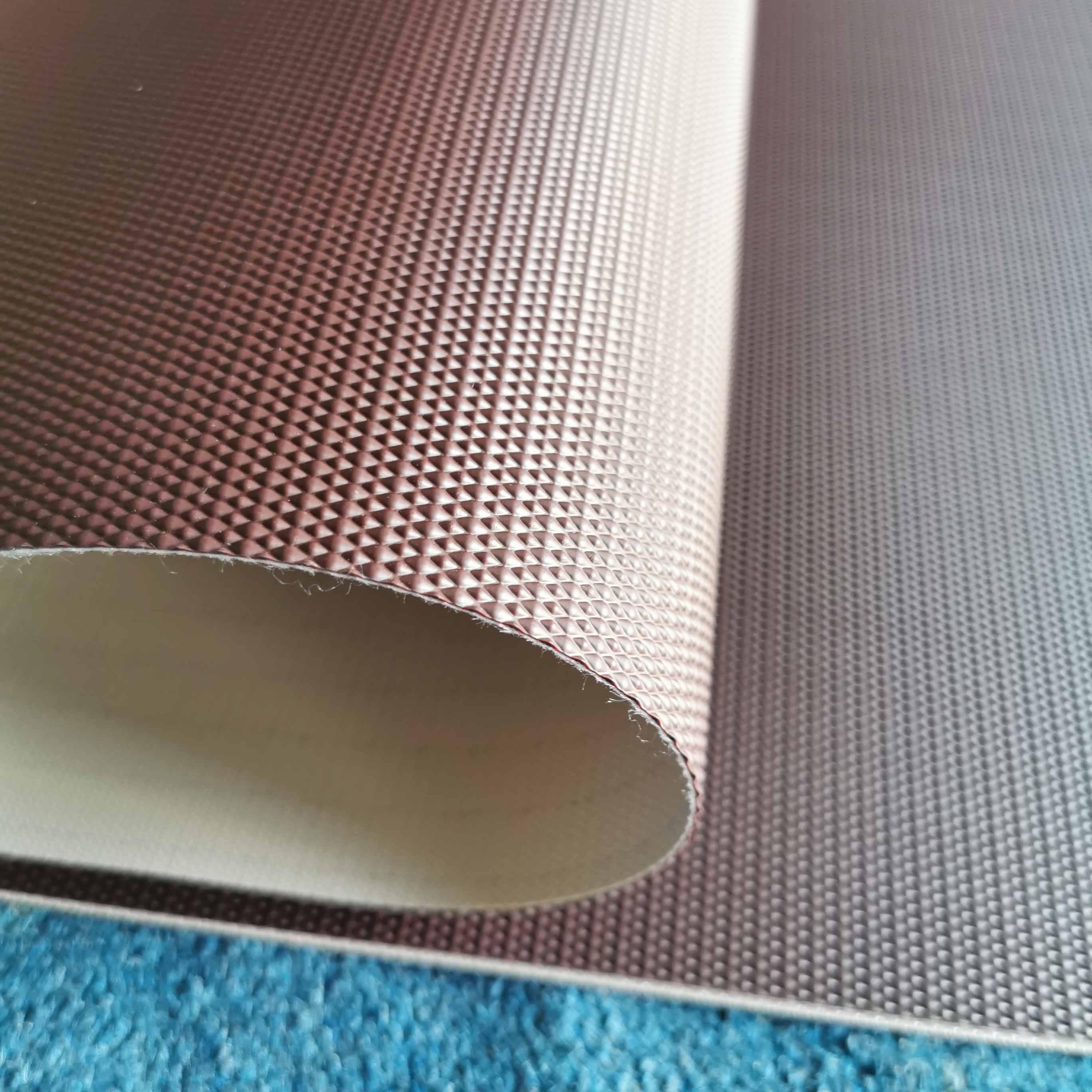 QIANYUE生產封切熱收縮包裝機輸送帶進口Habasit咖啡色蛇皮紋PU輸送帶